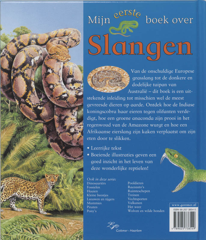 Achterkant van Mijn eerste boek over slangen