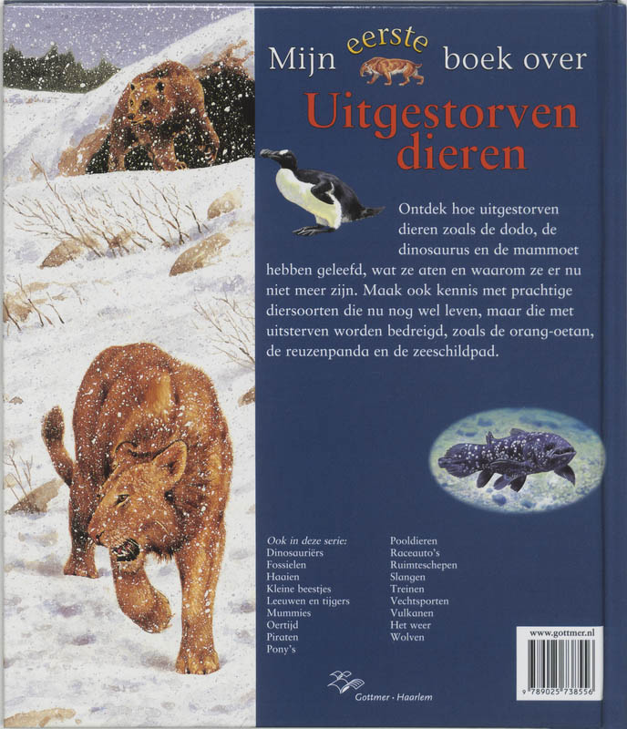 Achterkant van Mijn eerste boek over uitgestorven dieren