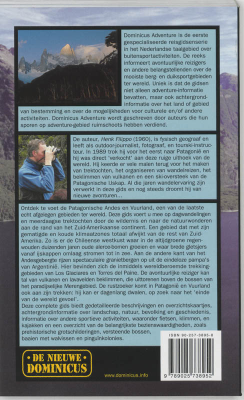 Achterkant van Bergtochten Patagonië en Vuurland