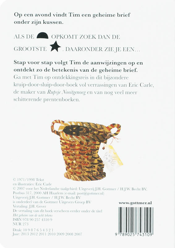 Achterkant van De geheime brief