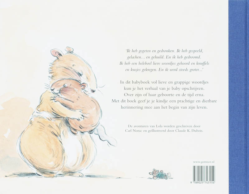 Achterkant van Lieve woordjes babyboek