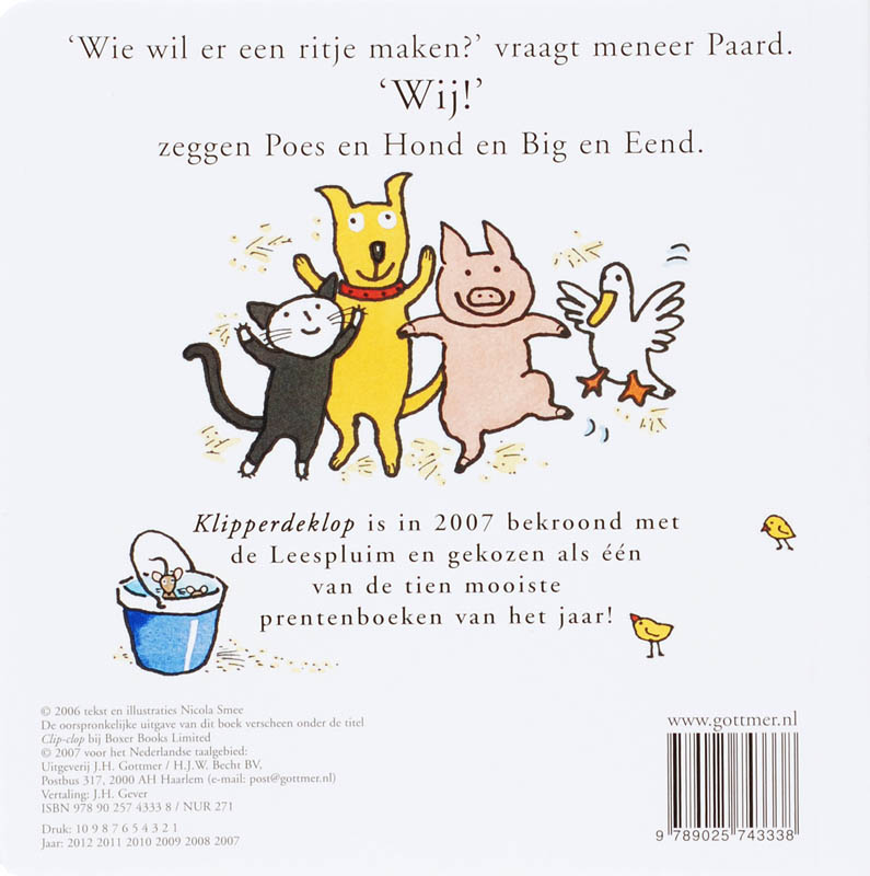Achterkant van Klipperdeklop kartonboekje