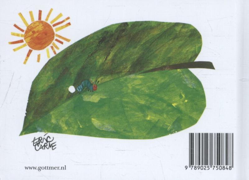 Achterkant van Rupsje Nooitgenoeg mini-boekje