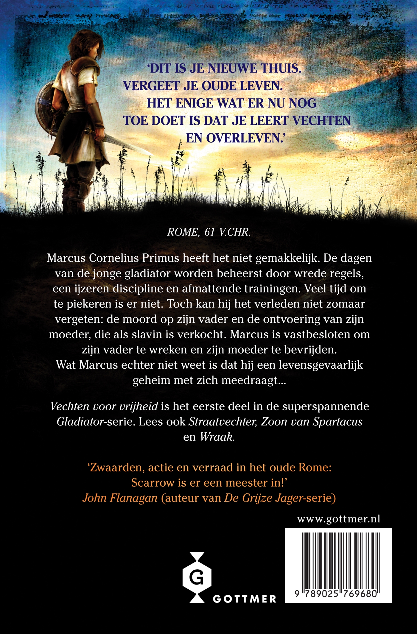 Achterkant van Vechten voor vrijheid