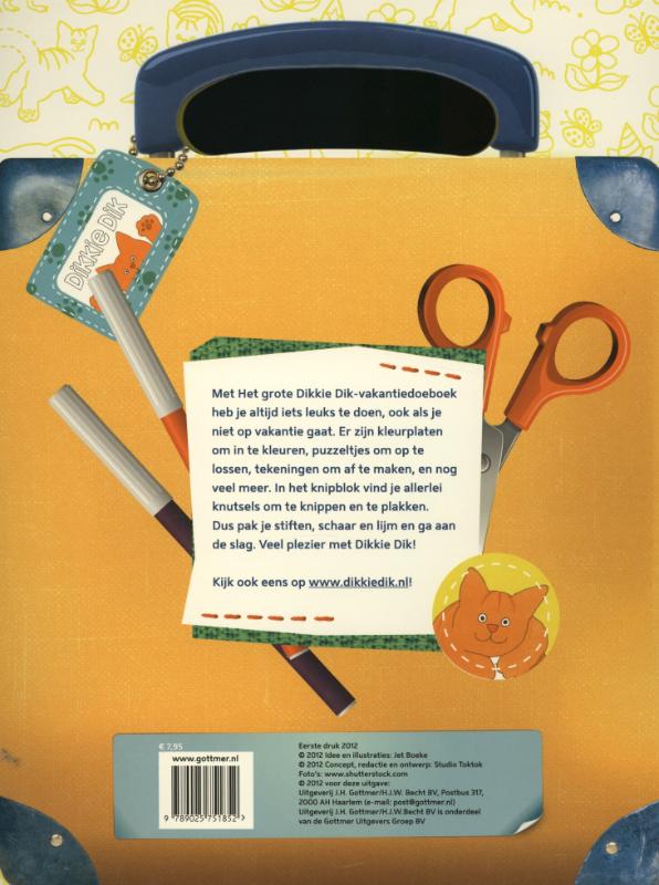 Achterkant van Het grote Dikkie Dik vakantiedoeboek