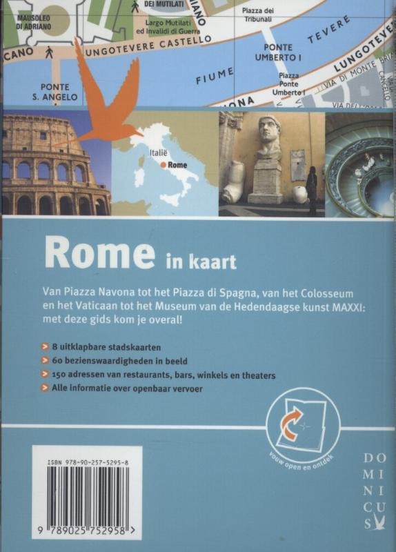 Achterkant van Rome in kaart