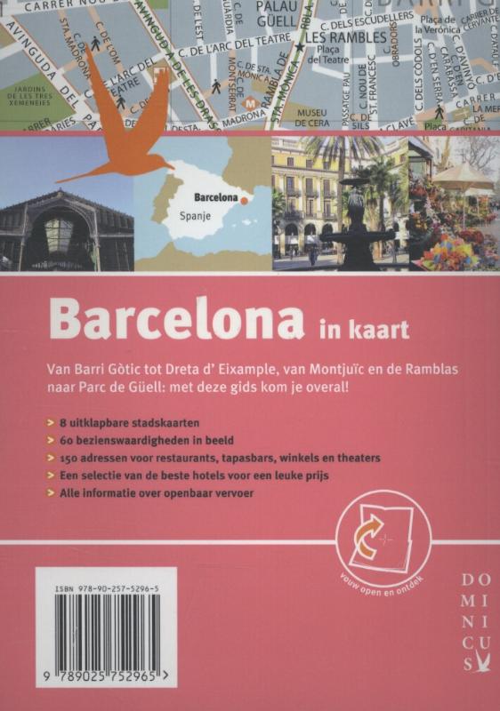 Achterkant van Barcelona in kaart