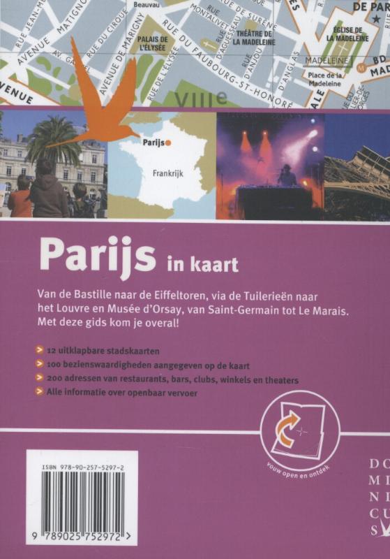 Achterkant van Parijs in kaart