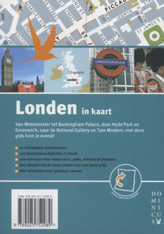 Achterkant van Londen in kaart