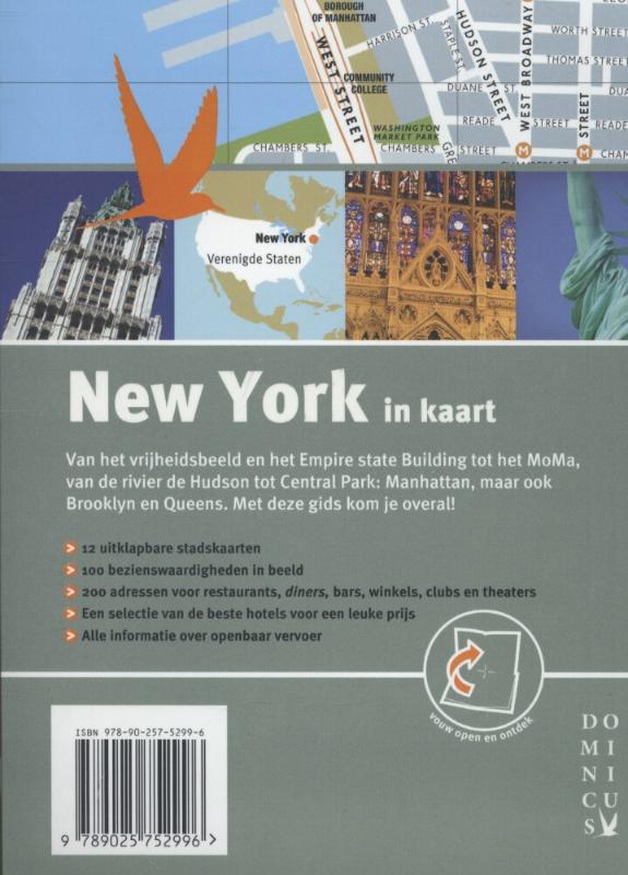 Achterkant van New York in kaart