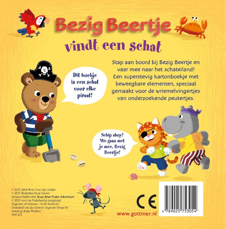 Achterkant van Bezig Beertje vindt een schat