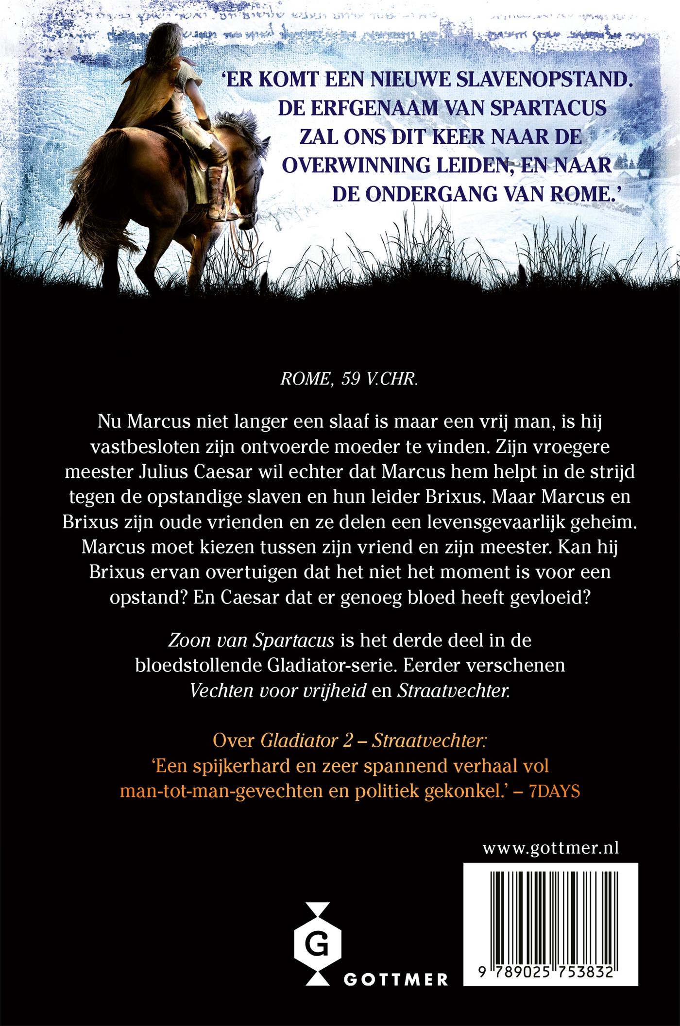 Achterkant van Zoon van Spartacus
