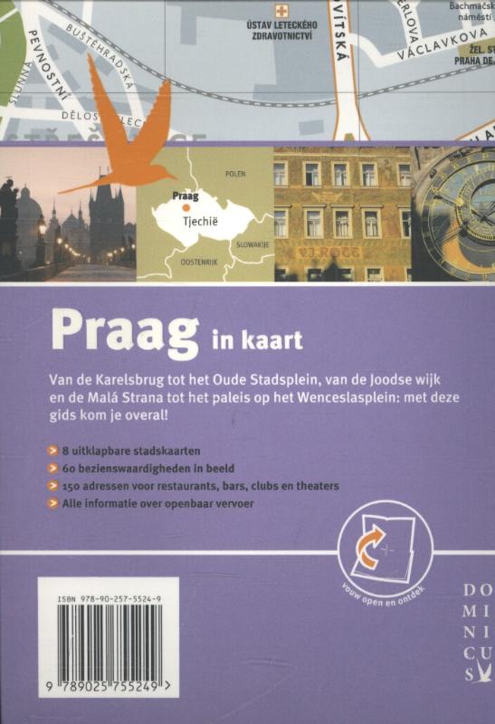 Achterkant van Praag in kaart