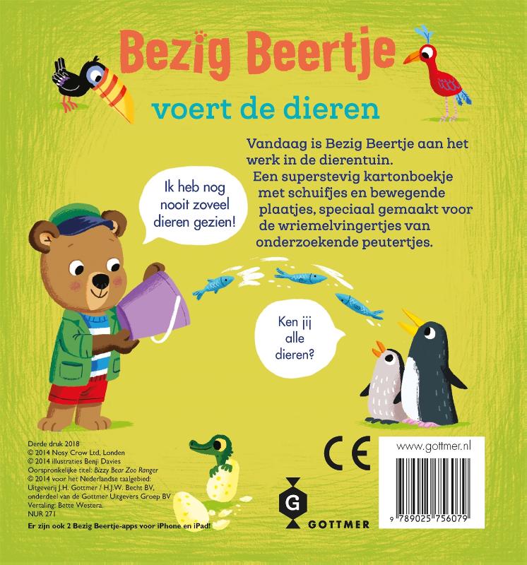 Achterkant van Bezig Beertje voert de dieren