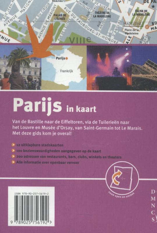Achterkant van Parijs in kaart