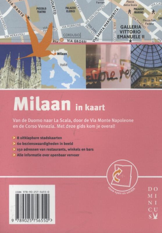 Achterkant van Milaan in kaart