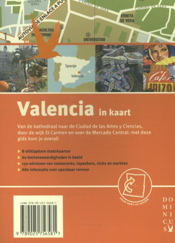 Achterkant van Valencia in kaart