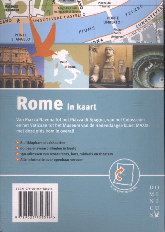 Achterkant van Rome in kaart