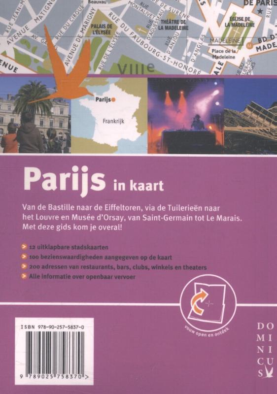 Achterkant van Parijs in kaart