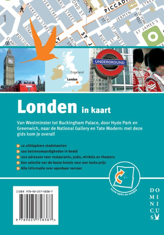 Achterkant van Londen in kaart