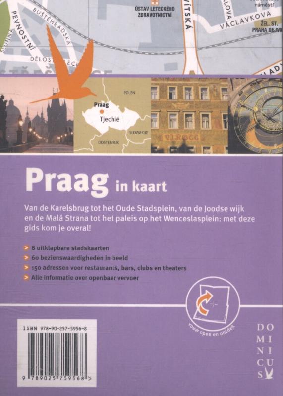 Achterkant van Praag in kaart