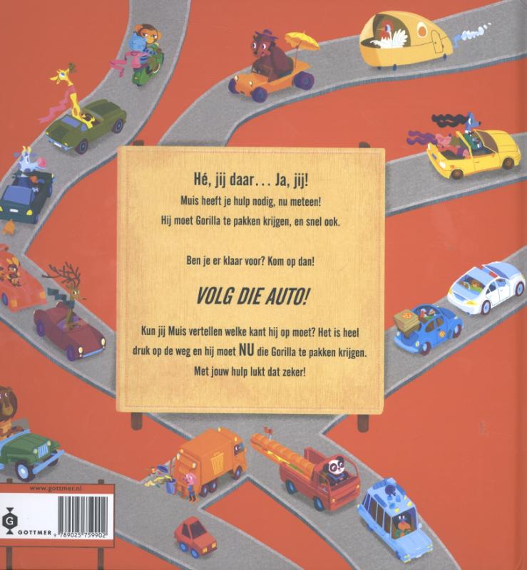 Achterkant van Volg die auto