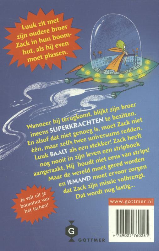 Achterkant van Mijn broer is een superheld