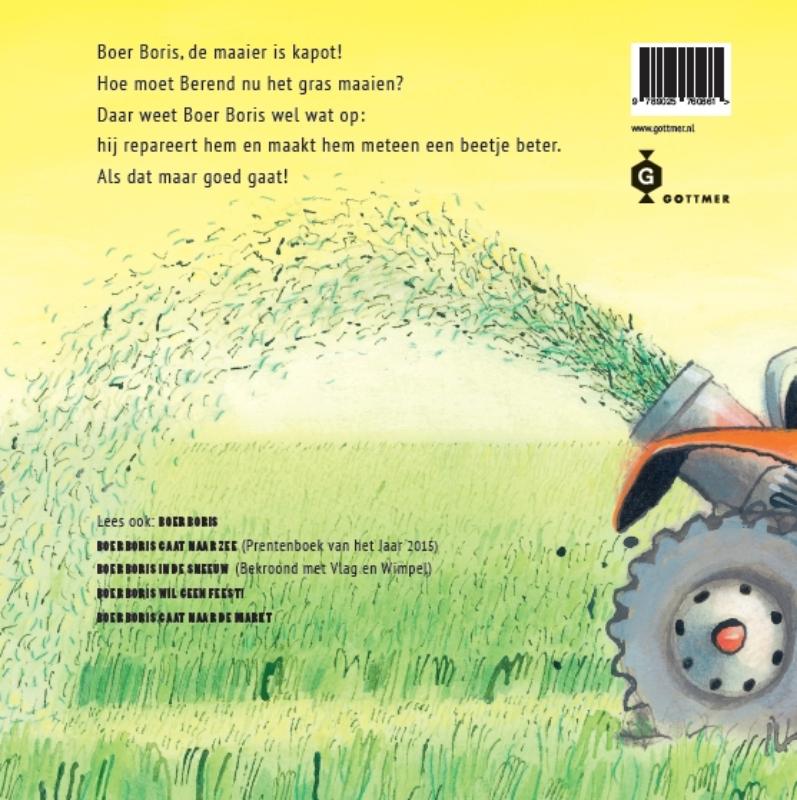 Achterkant van Boer Boris en de maaier