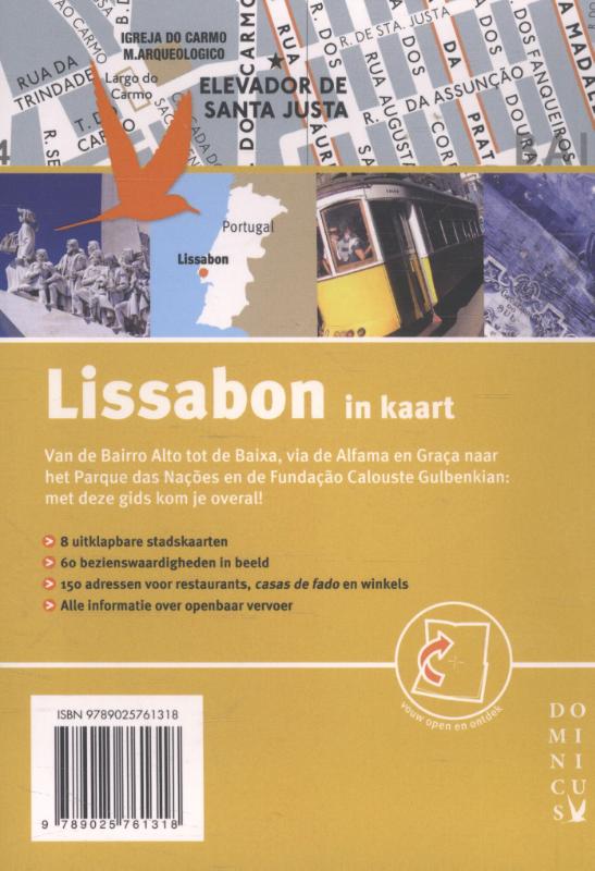 Achterkant van Lissabon in kaart