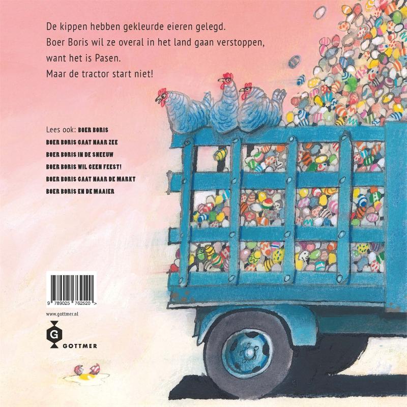 Achterkant van Boer Boris en de eieren