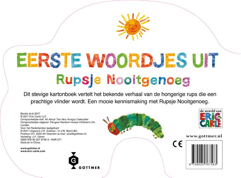 Achterkant van Eerste woordjes uit Rupsje Nooitgenoeg