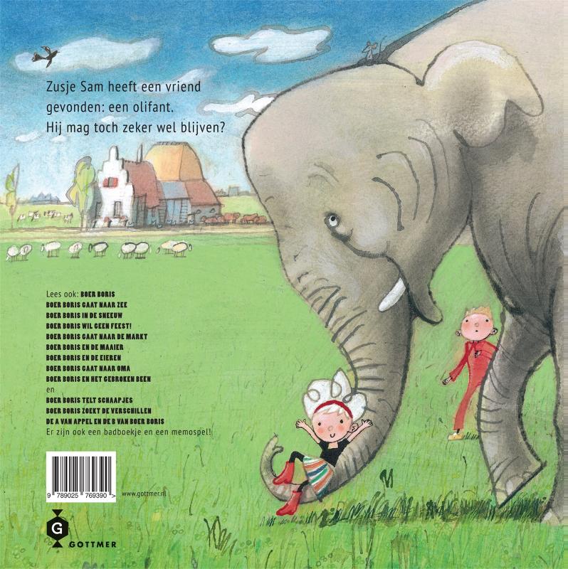 Achterkant van Boer Boris en de olifant