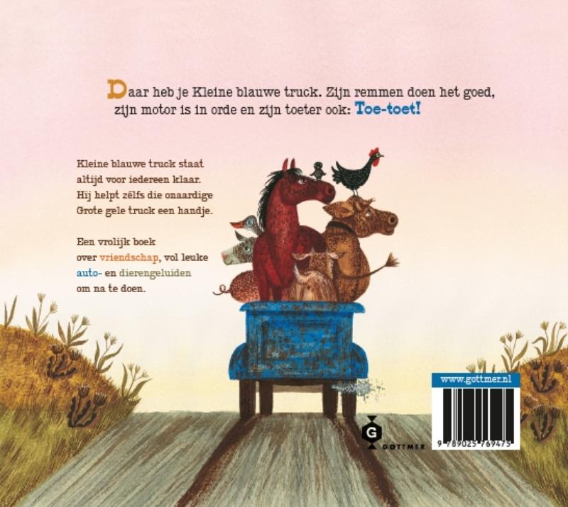 Achterkant van Kleine blauwe truck