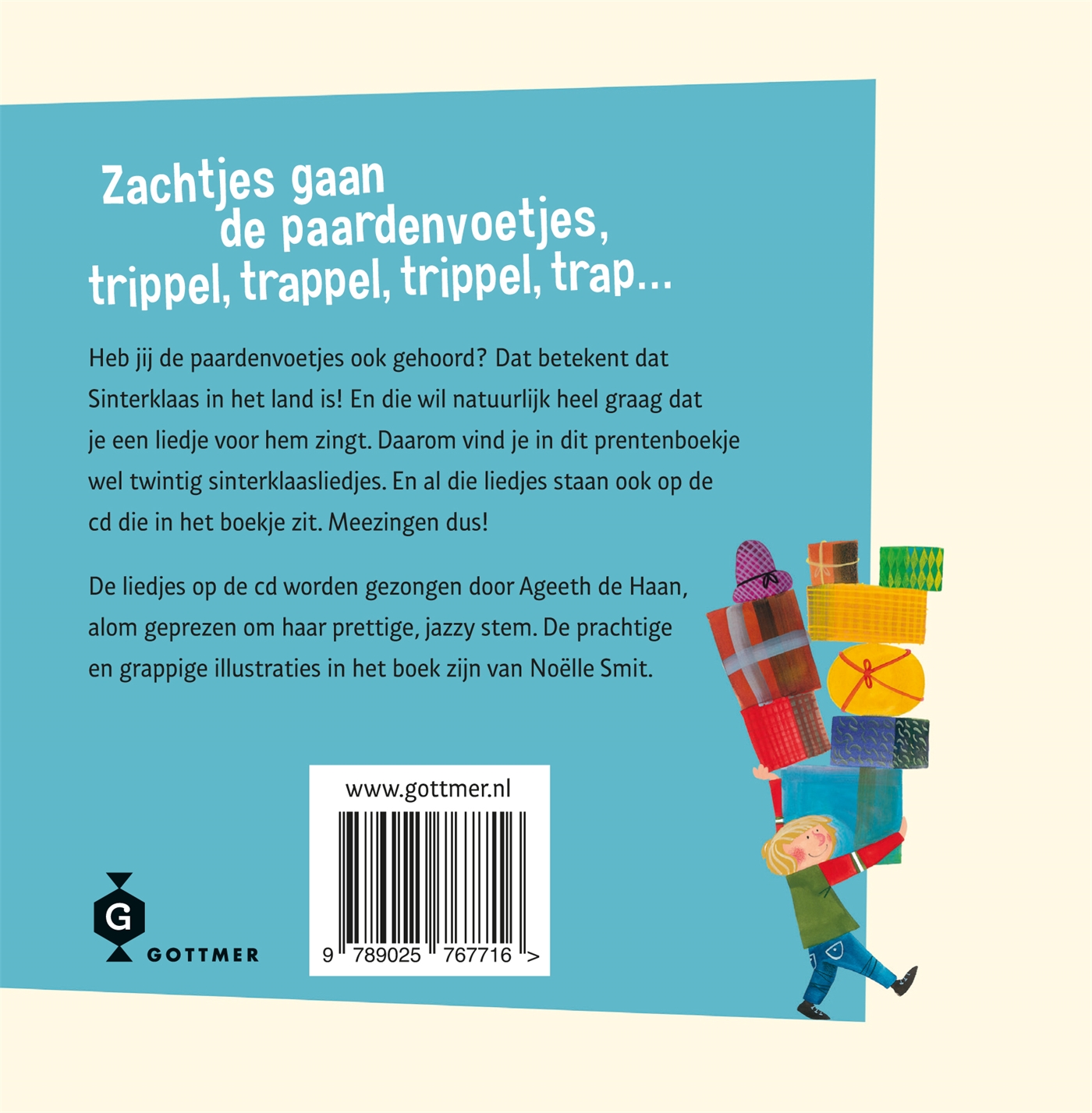 Achterkant van Zachtjes gaan de paardenvoetjes
