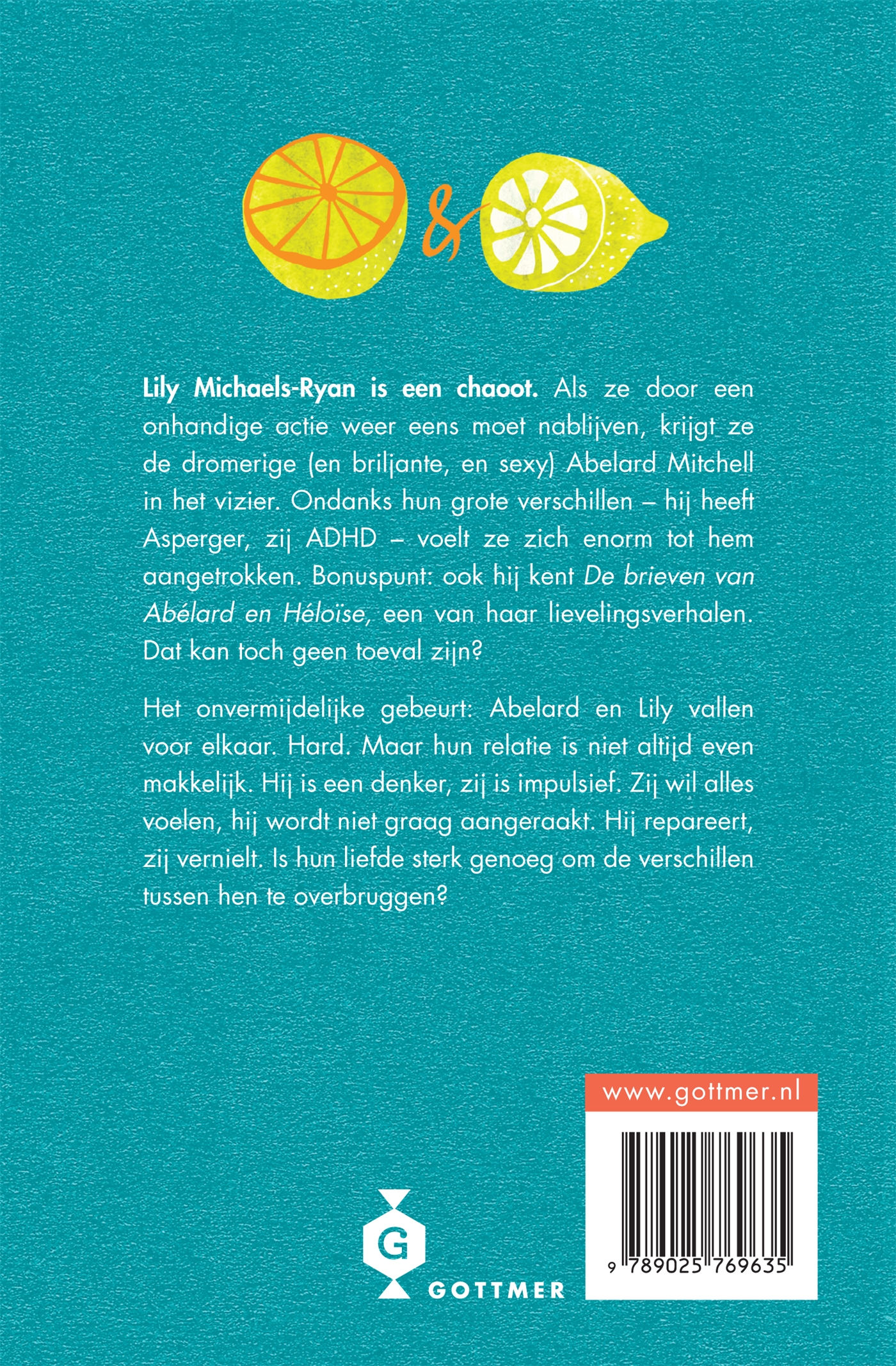 Achterkant van De liefdesbrieven van Abelard en Lily