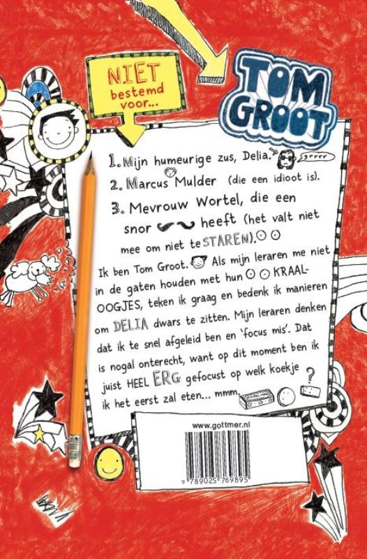 Achterkant van De waanzinnige wereld van Tom Groot