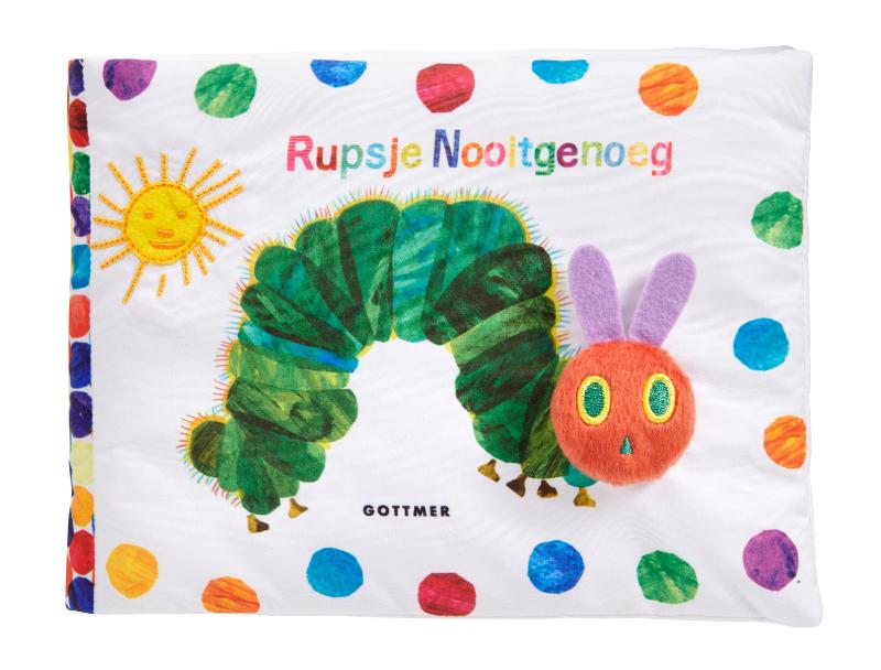 Achterkant van Rupsje Nooitgenoeg - stoffen boekje