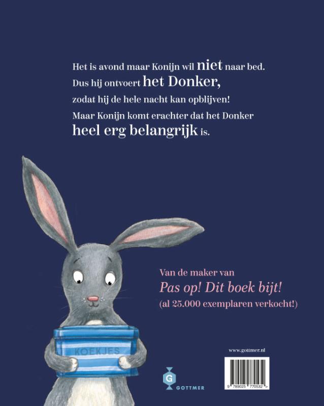 Achterkant van Het konijn, het Donker en de koektrommel