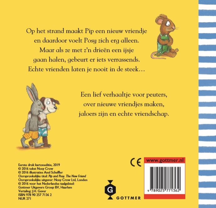 Achterkant van Pip en Posy en het nieuwe vriendje