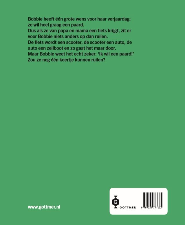 Achterkant van Ik wil een paard
