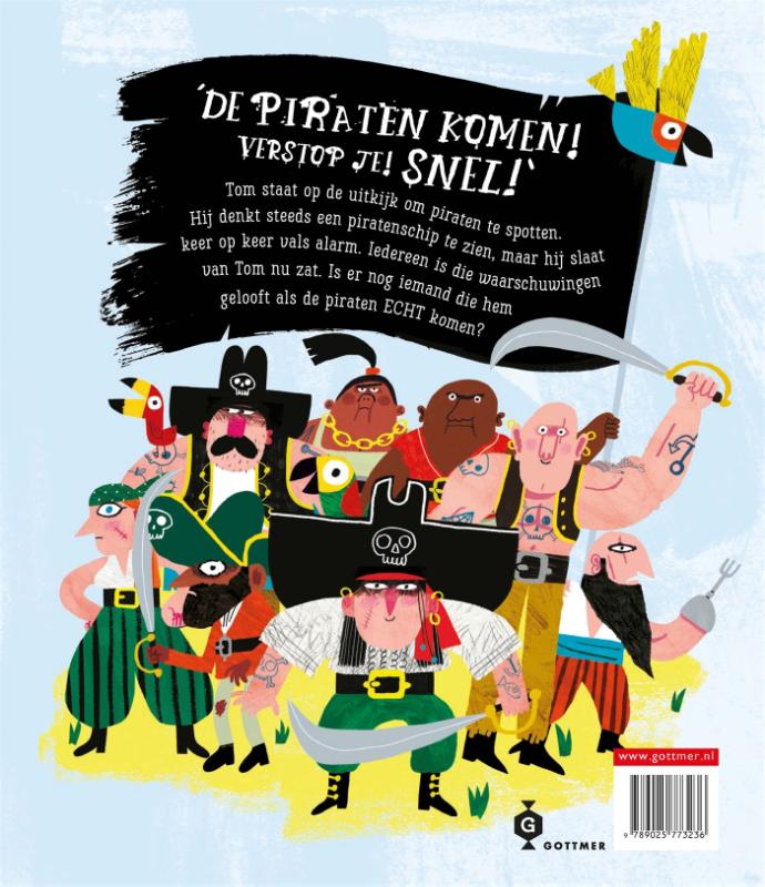 Achterkant van De piraten komen!