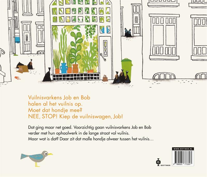 Achterkant van Vuilnisvarkens Job & Bob
