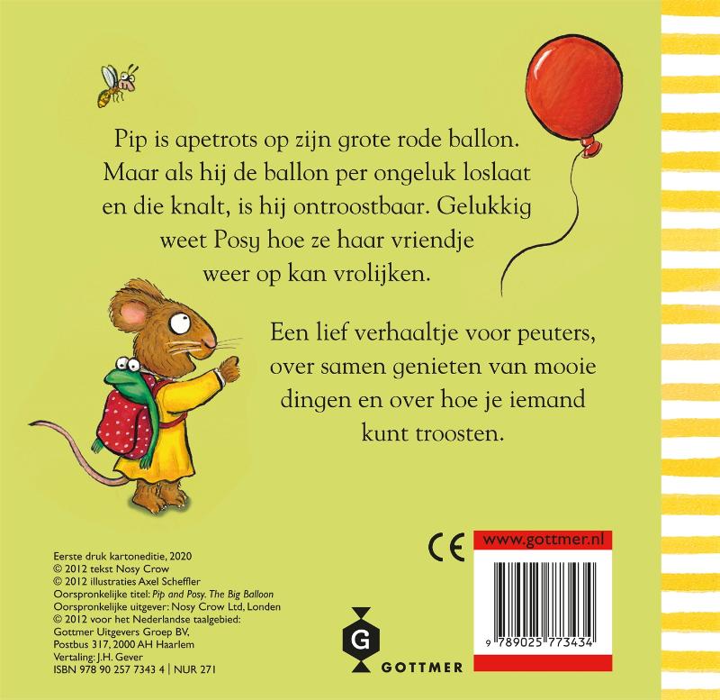Achterkant van Pip en Posy en de grote ballon