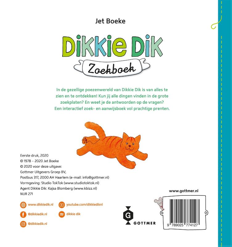 Achterkant van Dikkie Dik zoekboek