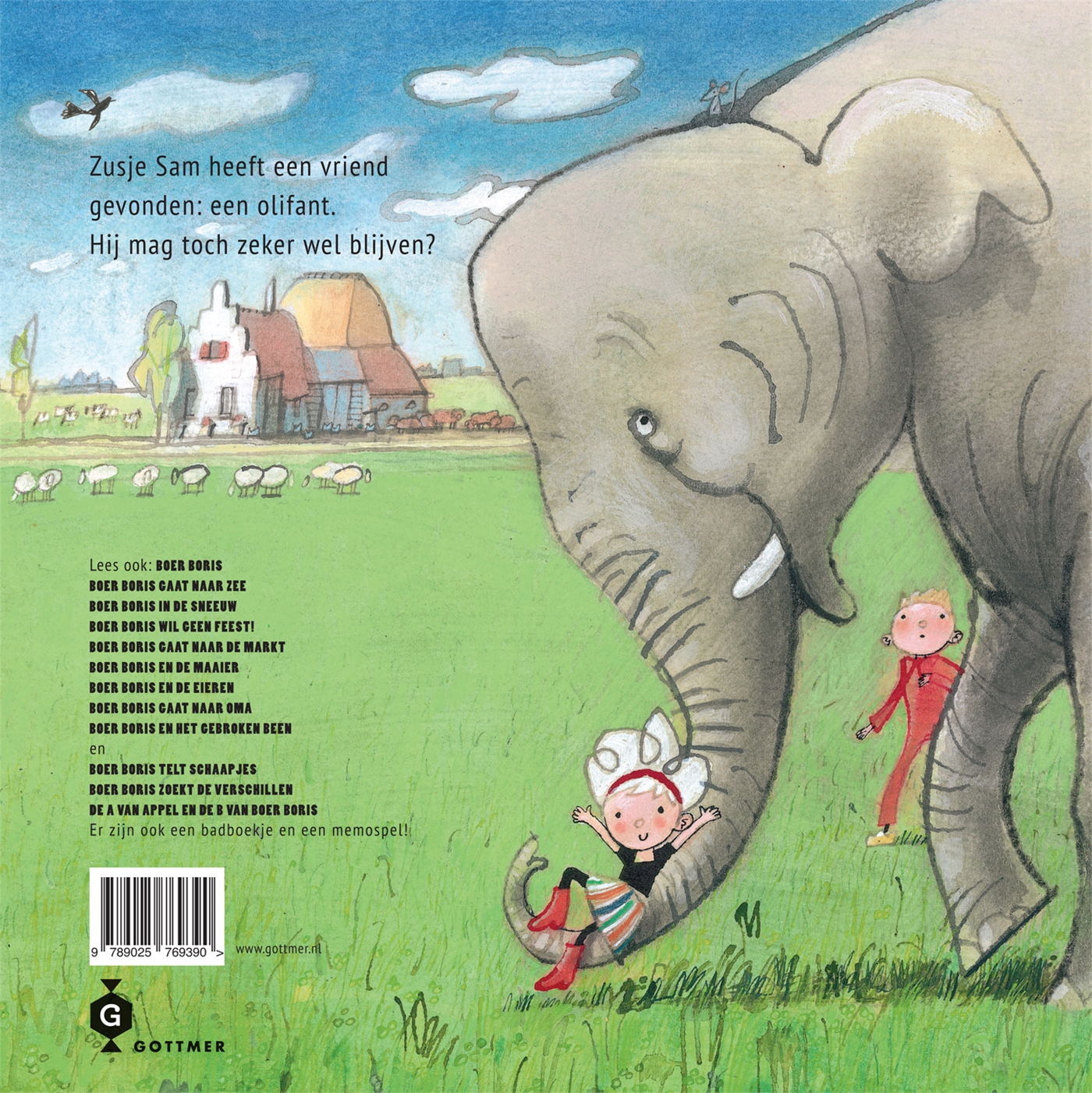 Achterkant van Boer Boris en de olifant