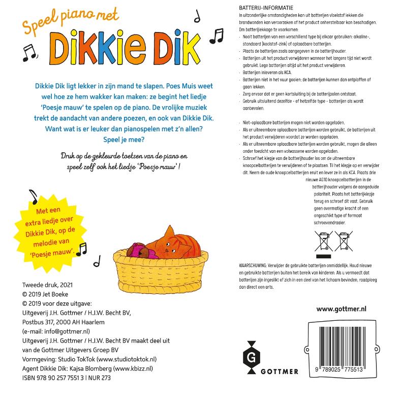 Achterkant van Speel piano met Dikkie Dik