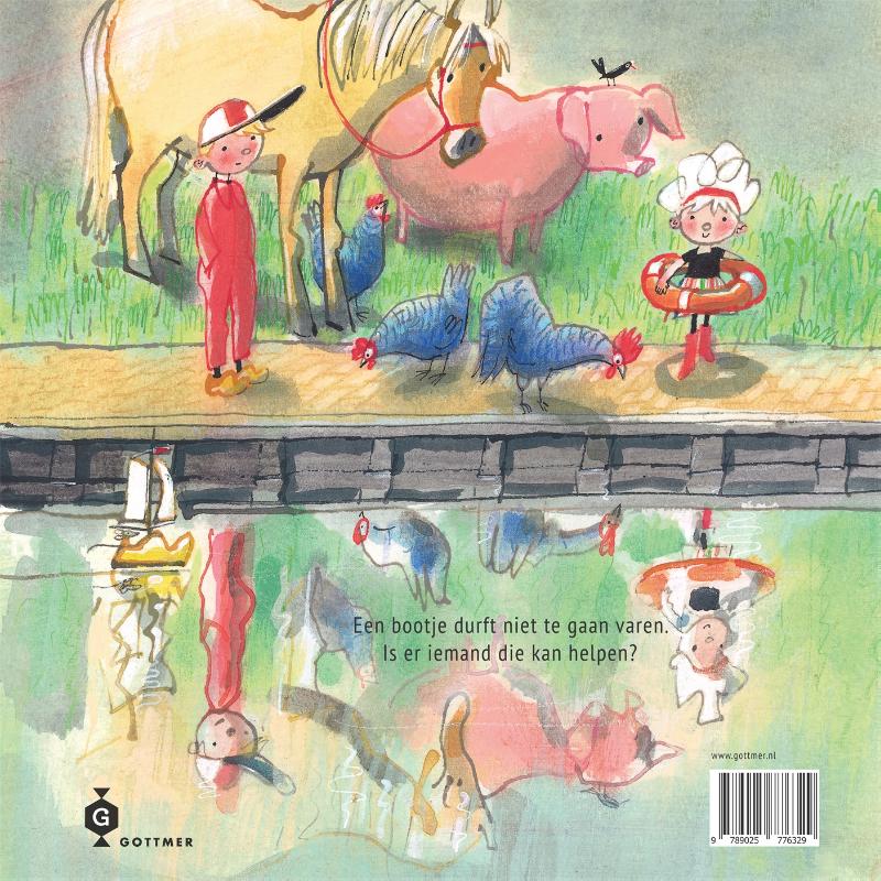 Achterkant van Boer Boris en het bootje