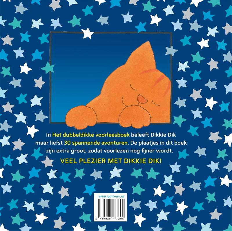 Achterkant van Het dubbeldikke voorleesboek van Dikkie Dik