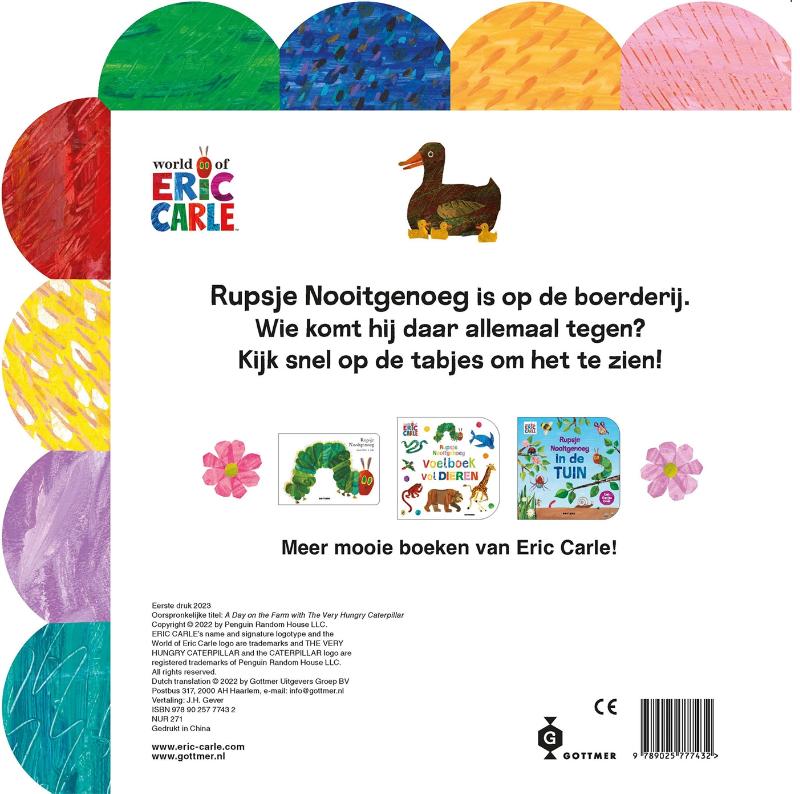 Achterkant van Een dagje op de boerderij met Rupsje Nooitgenoeg