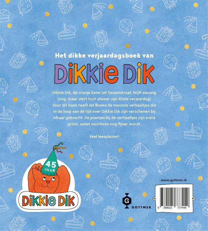 Achterkant van Het dikke verjaardagsboek van Dikkie Dik